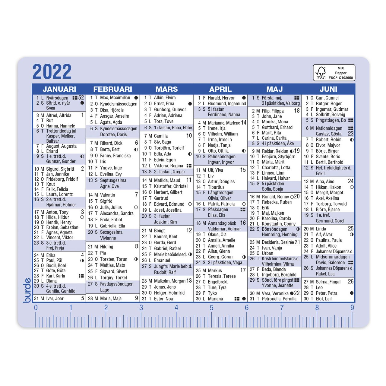 Kalender 2022 Kalenderkort